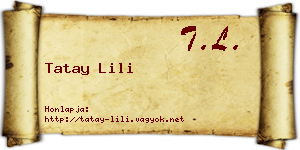 Tatay Lili névjegykártya